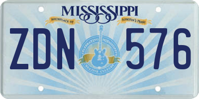 MS license plate ZDN576