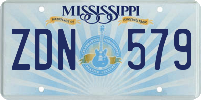 MS license plate ZDN579