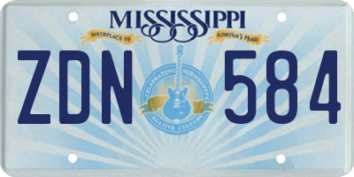 MS license plate ZDN584
