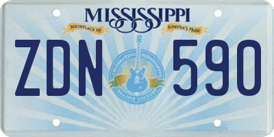 MS license plate ZDN590