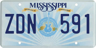 MS license plate ZDN591