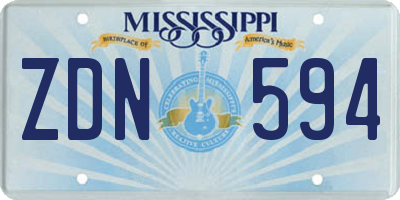 MS license plate ZDN594