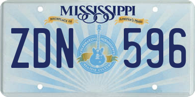 MS license plate ZDN596