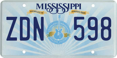 MS license plate ZDN598