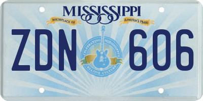 MS license plate ZDN606