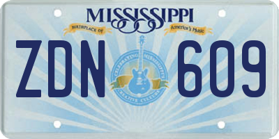 MS license plate ZDN609