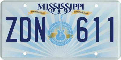 MS license plate ZDN611