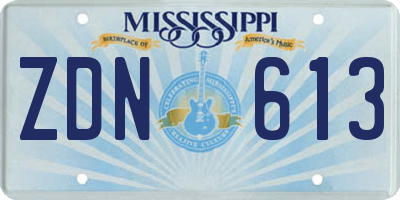 MS license plate ZDN613