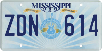 MS license plate ZDN614