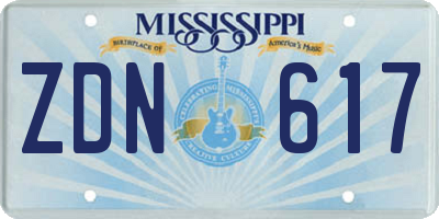 MS license plate ZDN617