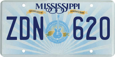 MS license plate ZDN620
