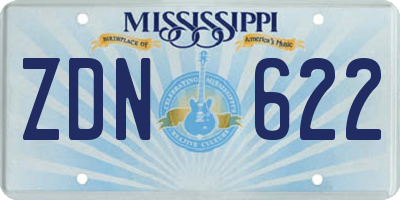 MS license plate ZDN622