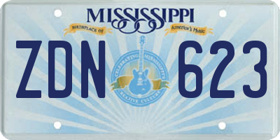 MS license plate ZDN623