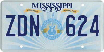 MS license plate ZDN624