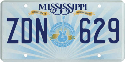 MS license plate ZDN629