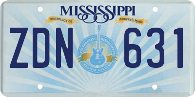 MS license plate ZDN631