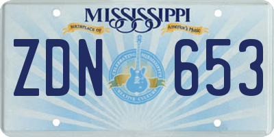 MS license plate ZDN653