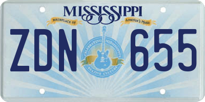 MS license plate ZDN655