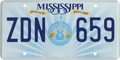 MS license plate ZDN659