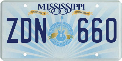MS license plate ZDN660