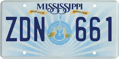 MS license plate ZDN661