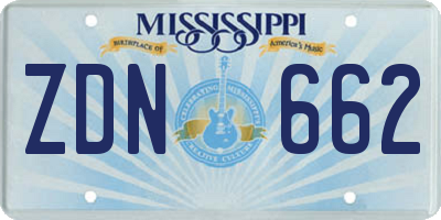 MS license plate ZDN662