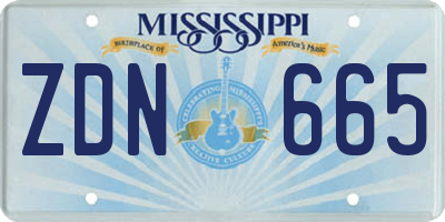 MS license plate ZDN665