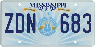 MS license plate ZDN683