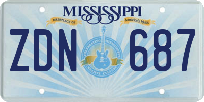 MS license plate ZDN687