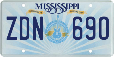 MS license plate ZDN690