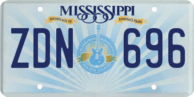 MS license plate ZDN696
