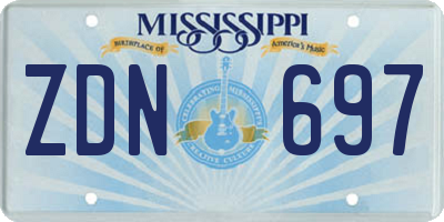 MS license plate ZDN697
