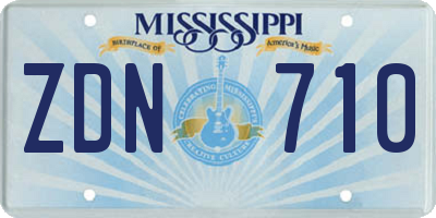 MS license plate ZDN710