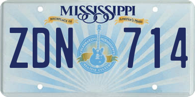 MS license plate ZDN714