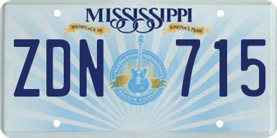 MS license plate ZDN715