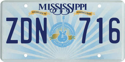 MS license plate ZDN716