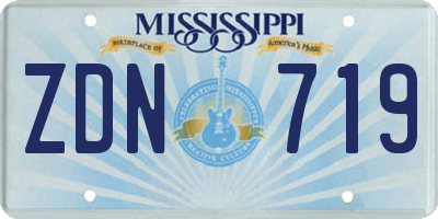 MS license plate ZDN719