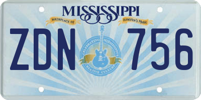MS license plate ZDN756