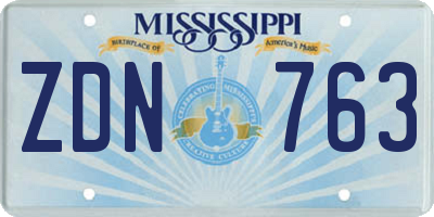 MS license plate ZDN763