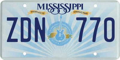 MS license plate ZDN770