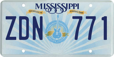 MS license plate ZDN771