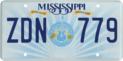 MS license plate ZDN779