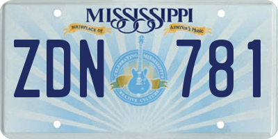 MS license plate ZDN781