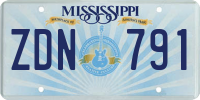 MS license plate ZDN791