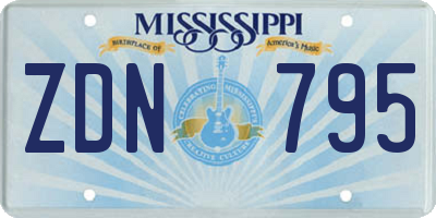 MS license plate ZDN795