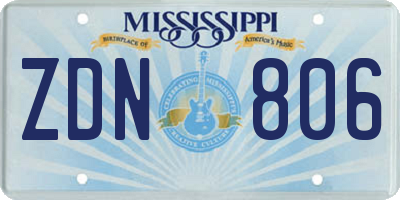 MS license plate ZDN806