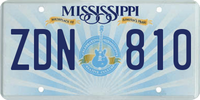 MS license plate ZDN810