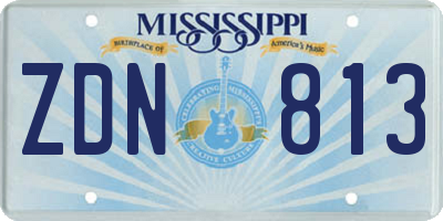 MS license plate ZDN813