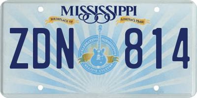 MS license plate ZDN814