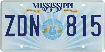 MS license plate ZDN815